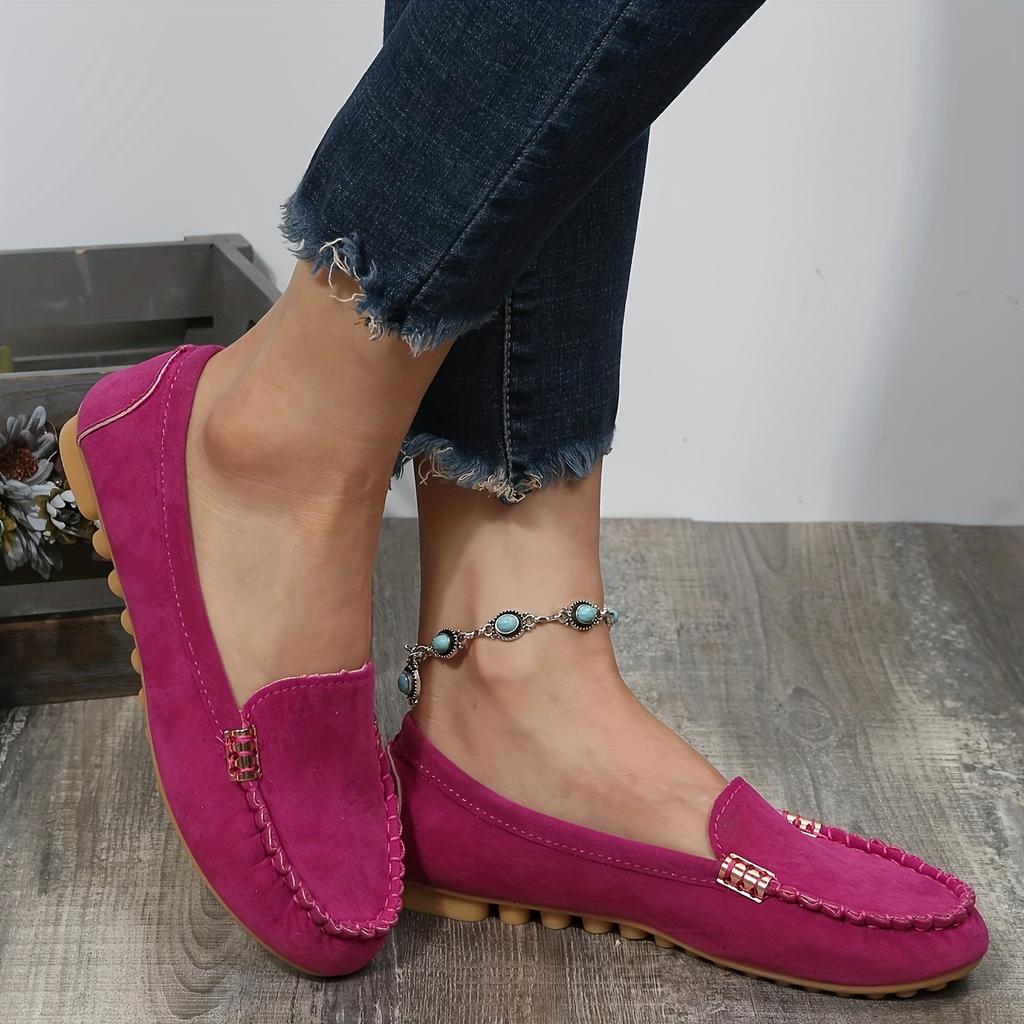 Loafer mit runder Zehenpartie für Damen, bequeme Slipper mit Blockabsatz, Damenschuhe