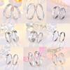 2PCS 925 Sterling Silver Ring Adjustable Open Couple Engagement Rings for Women Men Wedding Ring Party Fashion Jewelry Gift