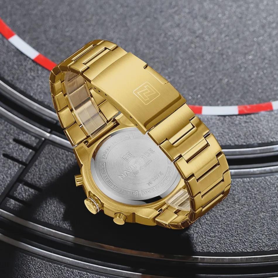 Man Quartz Watch Luxury Luminous Chronograph Wristwatch Stainless Steel Waterproof Men Date Calendar Clock