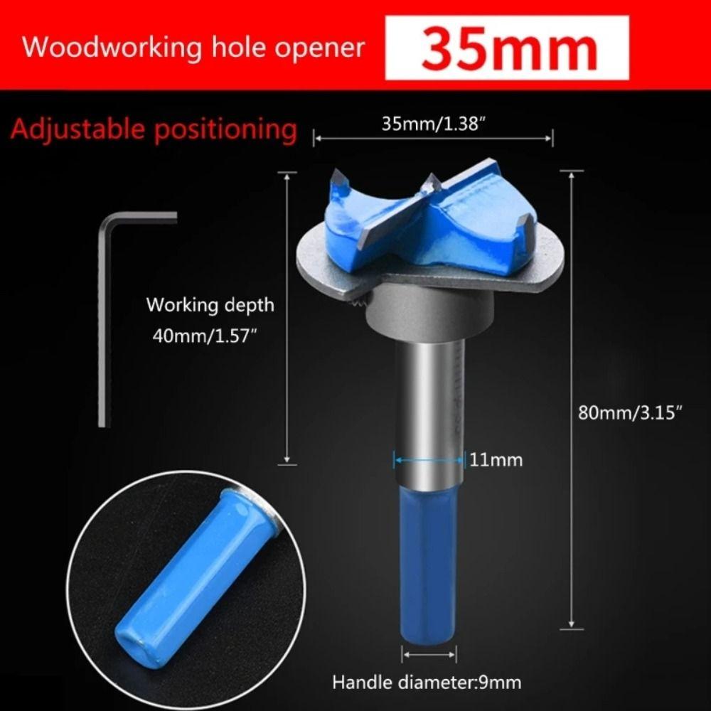 Positioning Forstner Bit Adjustable Depth Hinge Jig Durable 35mm Hinge Boring Bit  Woodworking