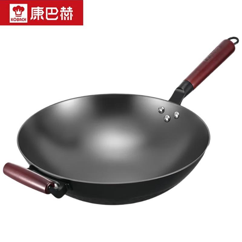 KOBACH Coating-Free Cast Iron Stir-Fry Wok