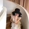 Summer Elegant Dome Straw Hats Women Girl 13cm/8.5cm 2 Sizes Solid Color Beach Sun Hat Foldable Portable Travel Holiday Panama