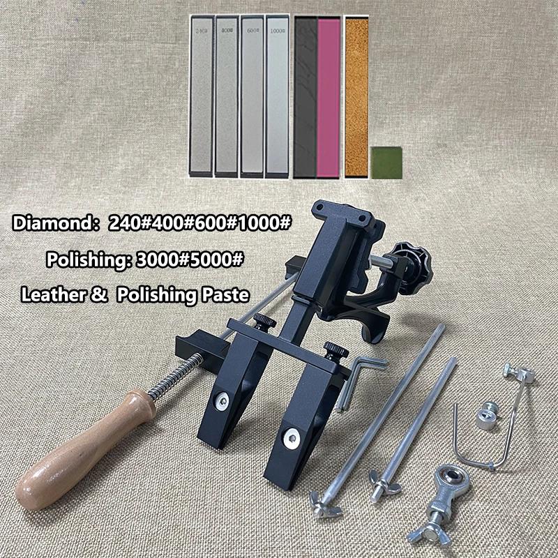 Nouveau Design Affûteur de Couteaux Professionnel à Angle Fixe Apex Outils pour Couteaux de Cuisine Système d'Affûtage de Couteaux avec Jeu de Pierres Diamantées