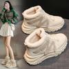 Women shoes Winter 2026 Thick soled plush daddy shoes High top casual thickened sneakers Wear resistant and non slip snow boots