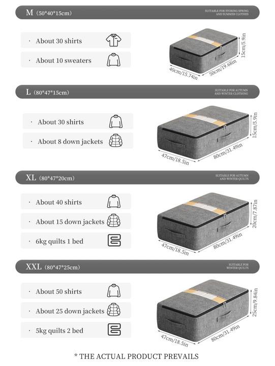 Extra-large Capacity Underbed Clothing Storage Bag Quilt Blanket Storage Bag Foldable Pants Coat Storage Bag Wardrobe Organizer