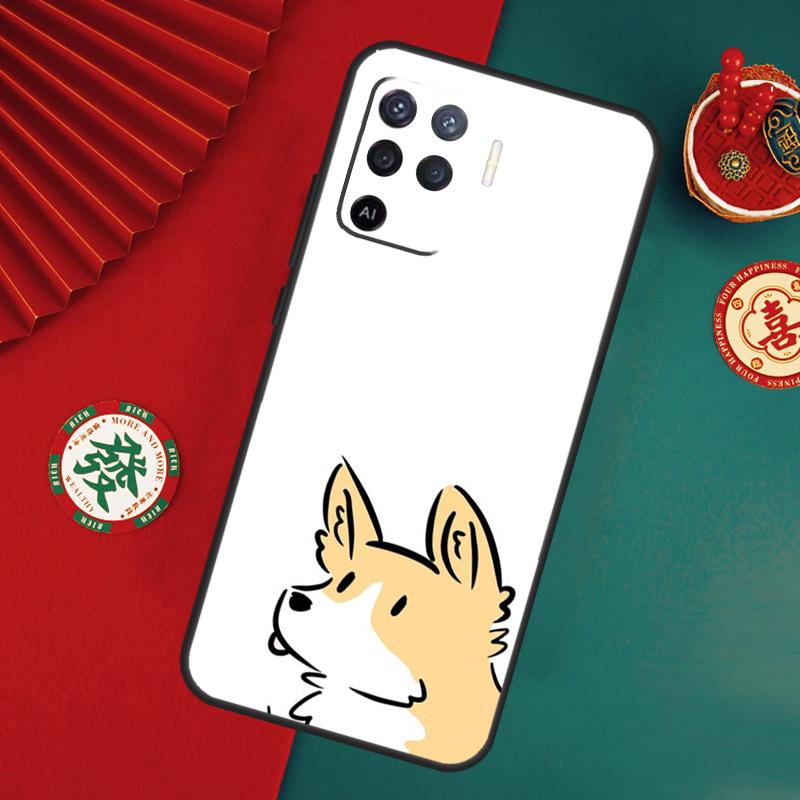 Cartoon Corgi Dog Case For Oppo A76 A16 A96 A17 A60 A40 A80 A98 A58 A78 A18 A38 A57 A74 A54 A94 A15 A5 A6 Pro
