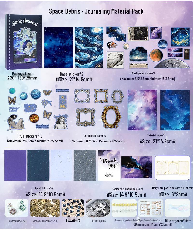 Retro Art Sticker Set: Dried Flower Journal Paper with Creative Cross-Border Designs