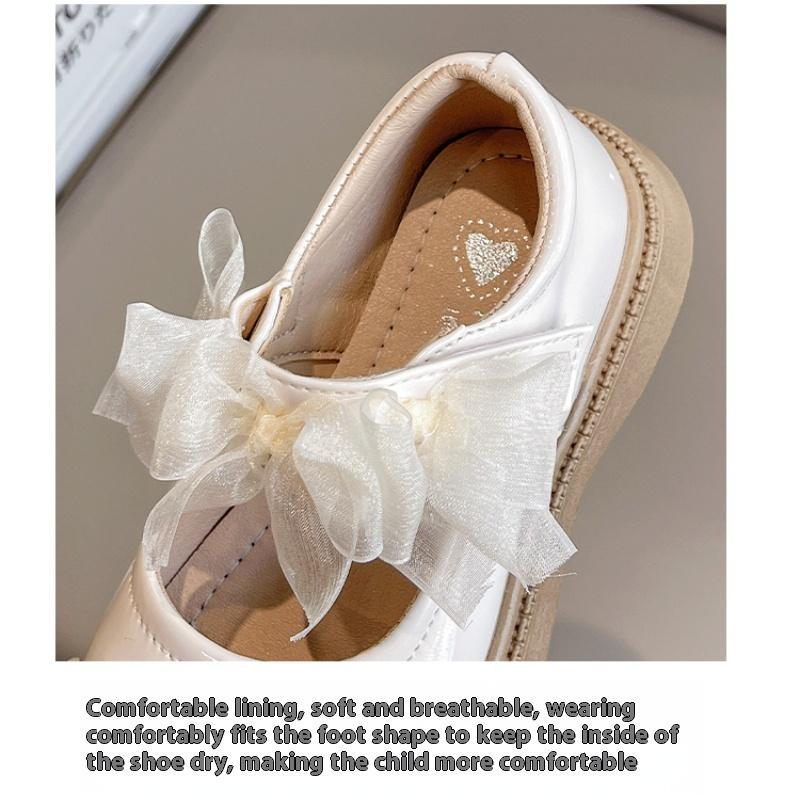 Frühling und Herbst Neue Mädchen Modetrend Schleife Bequeme Weiche Sohle Lederschuhe