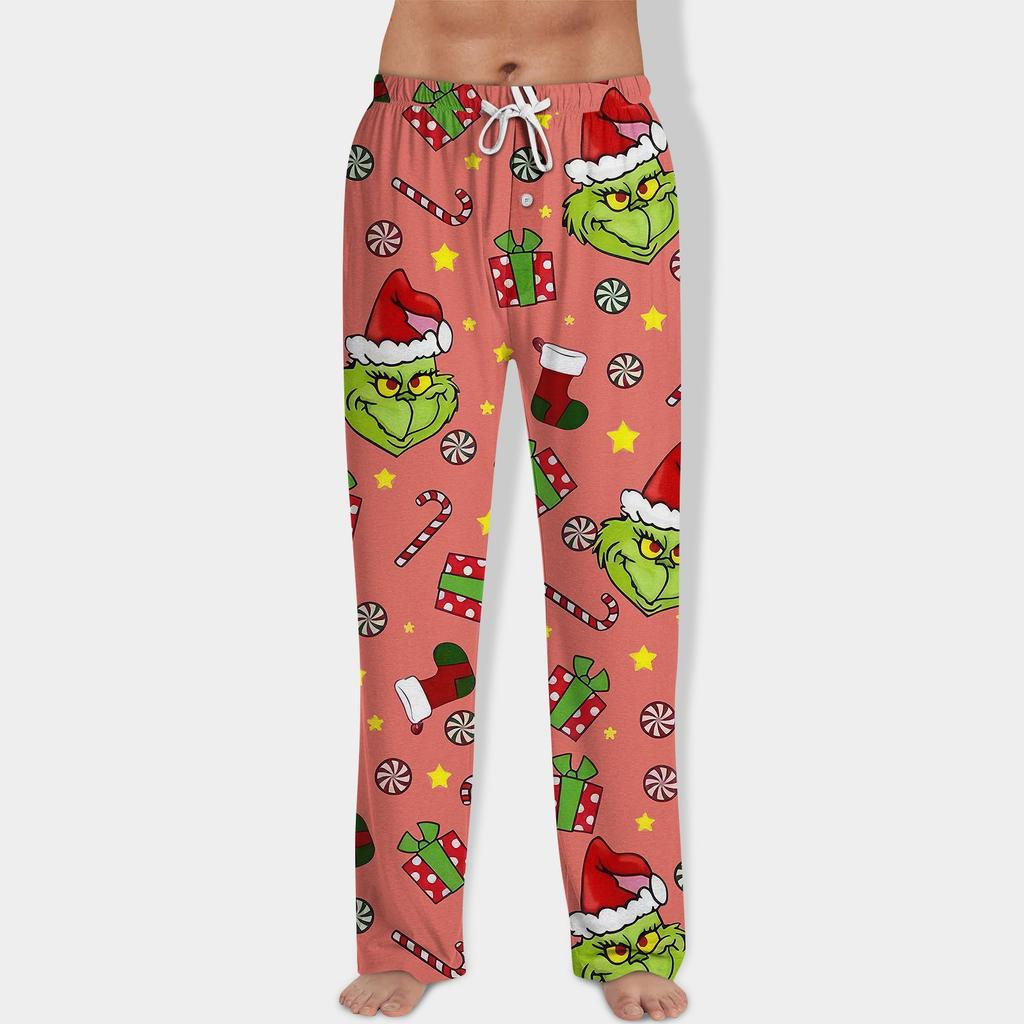 Herren Allover Printed Home Pants Schlafanzughose Lange Hose Pyjamahose Yogahose