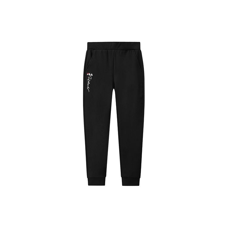 

Fila Вышитый логотип Вязаные спортивные штаны с манжетами Женские штаны Черный F11W118602FBK M