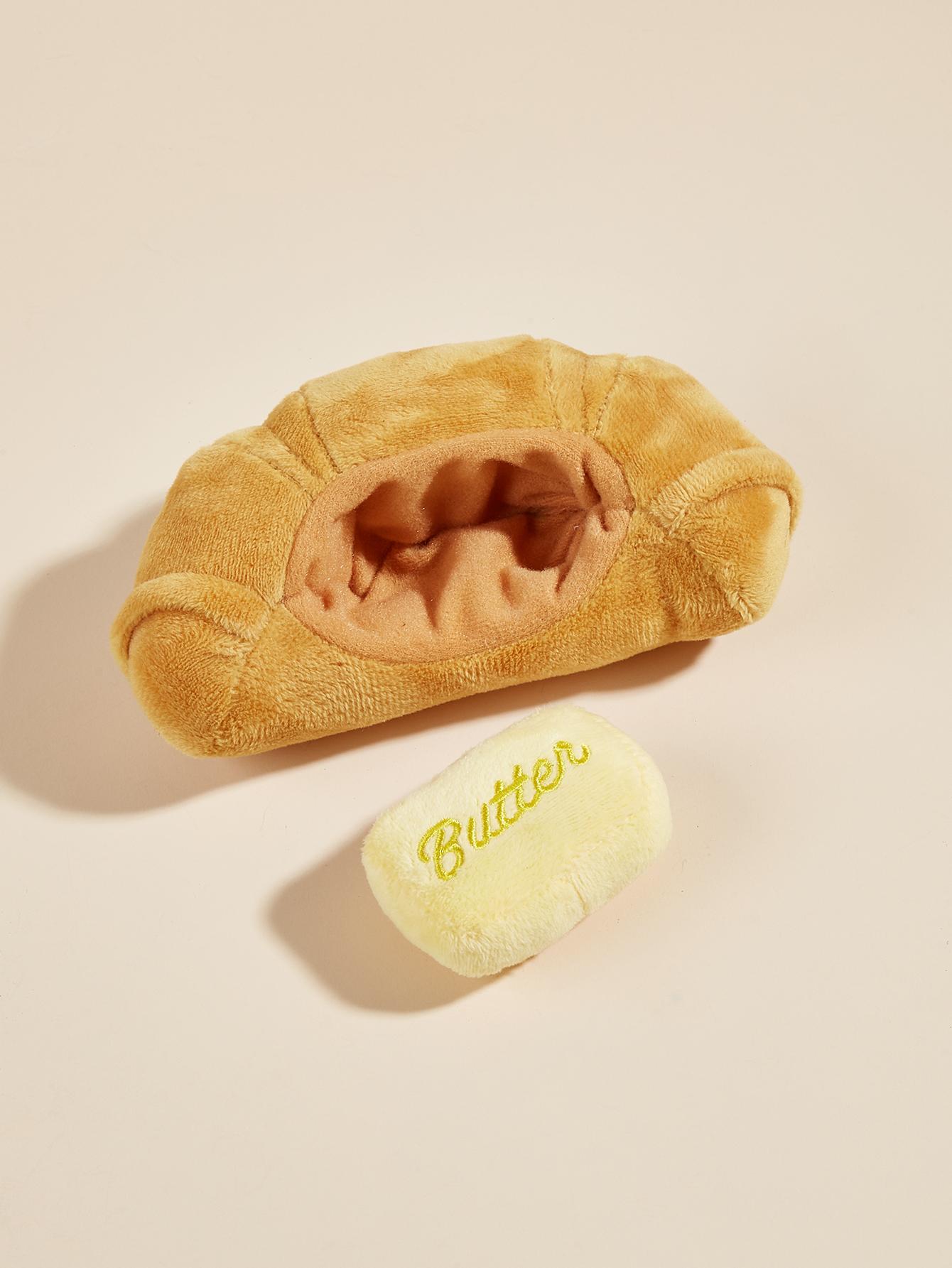 

Cute Dog Toys,Food Shape Dog Squeaky Plush Toys for Puppy, Cute Stuffed Breads Dog Teeth-Cleaning Chew Toy with Squeakers for P