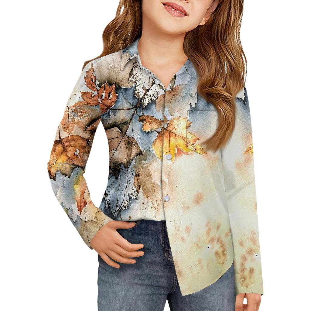 Girls' Button-Down Shirt - Long Sleeve Dress Blouse
