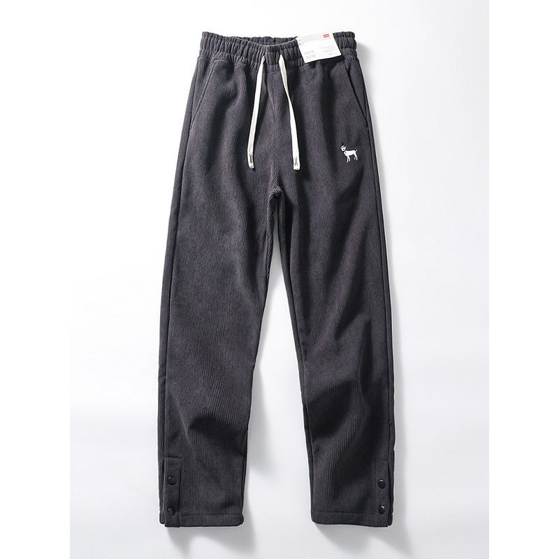 Ретро Зимние Утолщенные Прямые Вельветовые Брюки Gray M