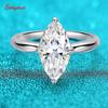Smyoue 1CT 2CT 3CT Marquise Cut Moissanite Rings for Women Bride Classic Wedding Band 925  Silver Plated 18K Jewelry GRA