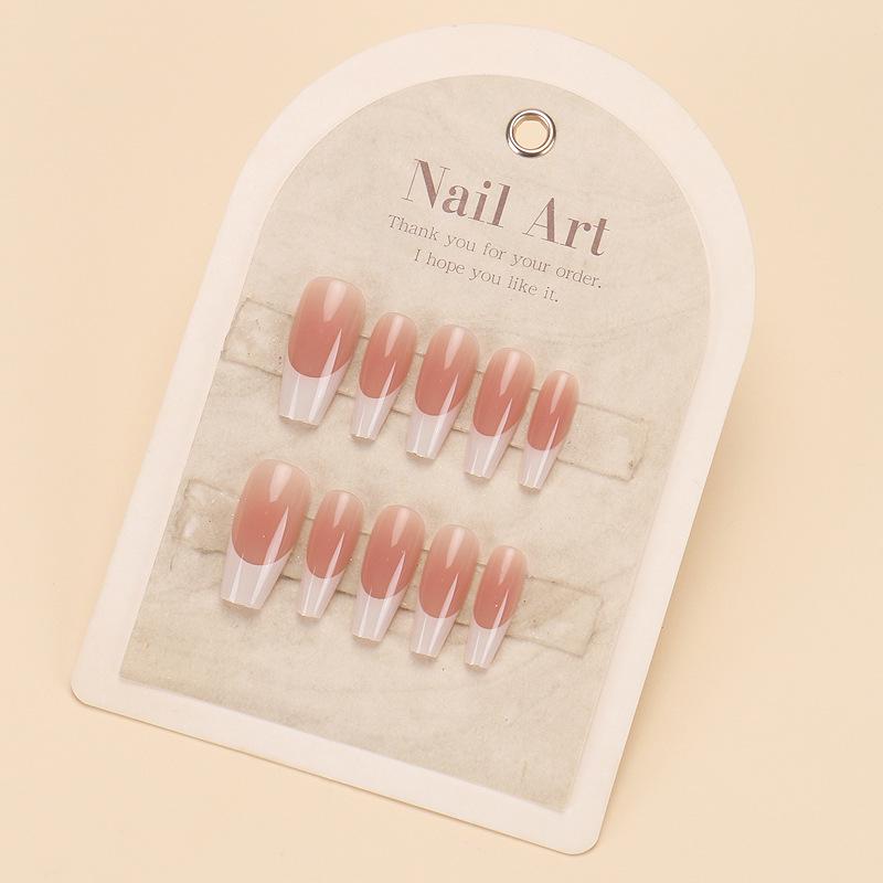 New Year High-End French White Blush Manicure: Wearable Whitening Nail Pieces