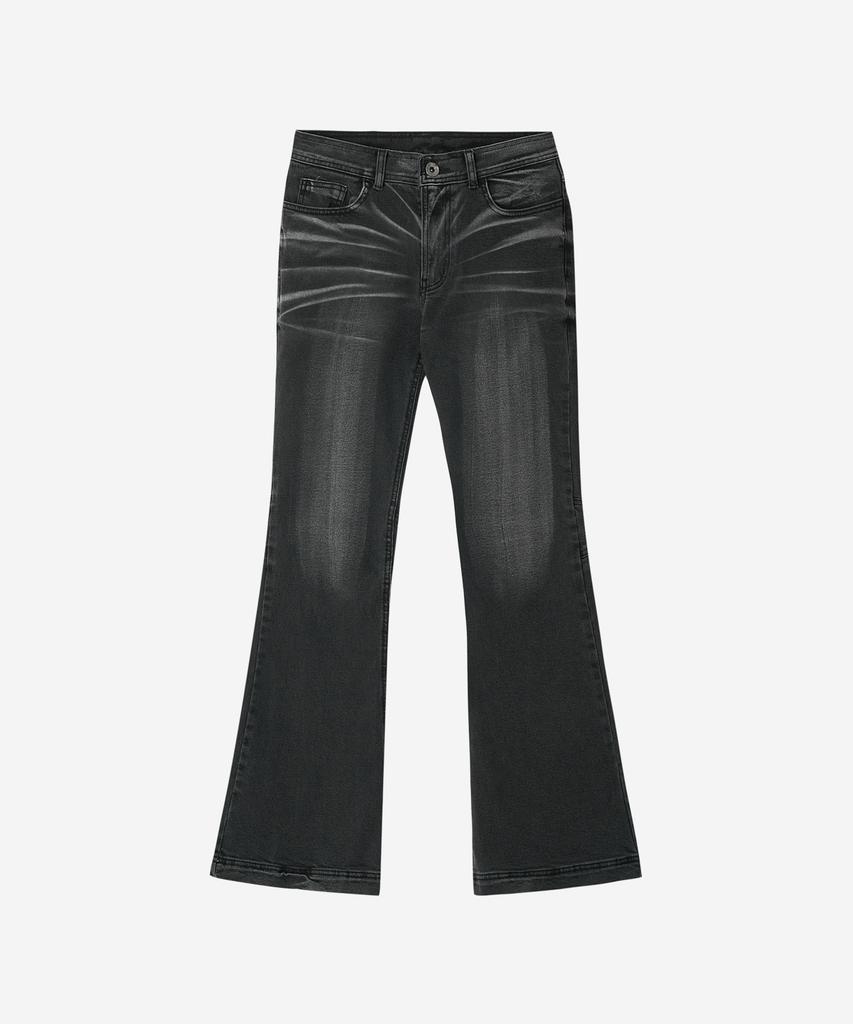 BLR Embossed Wave Washing Boots Cut Denim Pants Gray (W)