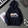 Street Womans Hoodies Kawaii Spotted Cow Printing Sweatshirts Breathable Loose Fleece Warm Pullovers Autumn Winter Sportswear