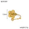 CARLIDANA New Fashionable Stainless Steel Ring High-End Daisy Colorful Zircon Flower Opening Adjustable Ring for Women Jewelry