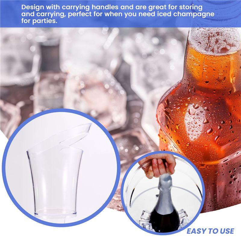 M-Modern-Clear Plastic Ice Bucket Bar Beer Wine Champagne Cooler For Home Kitchen Beverage Drinks Cooling Container