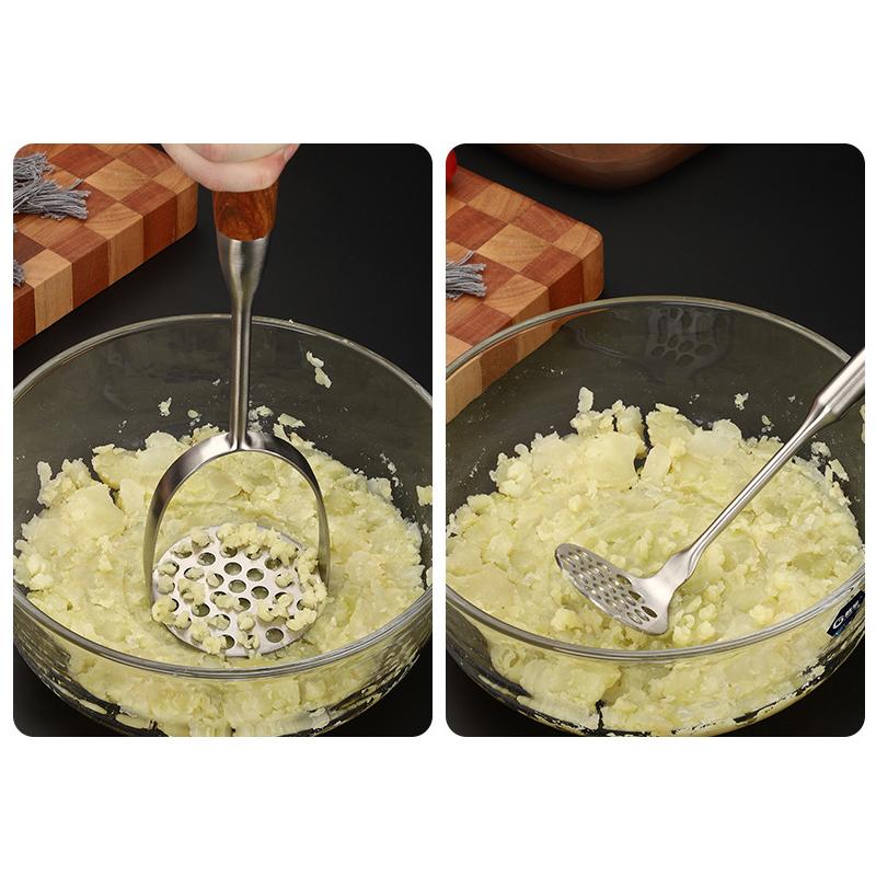 Stainless Steel Potato Masher Household Potato Presser Useful Handheld Potato Crusher Kitchen Gadget