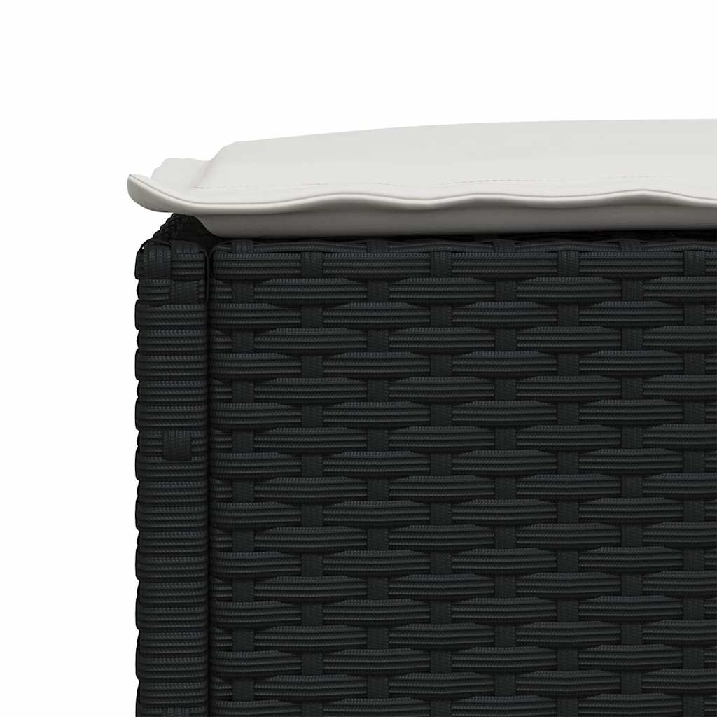 Vidaxl 4-Cz. Garden Lounge Set, Cushions, Black PE Rattan