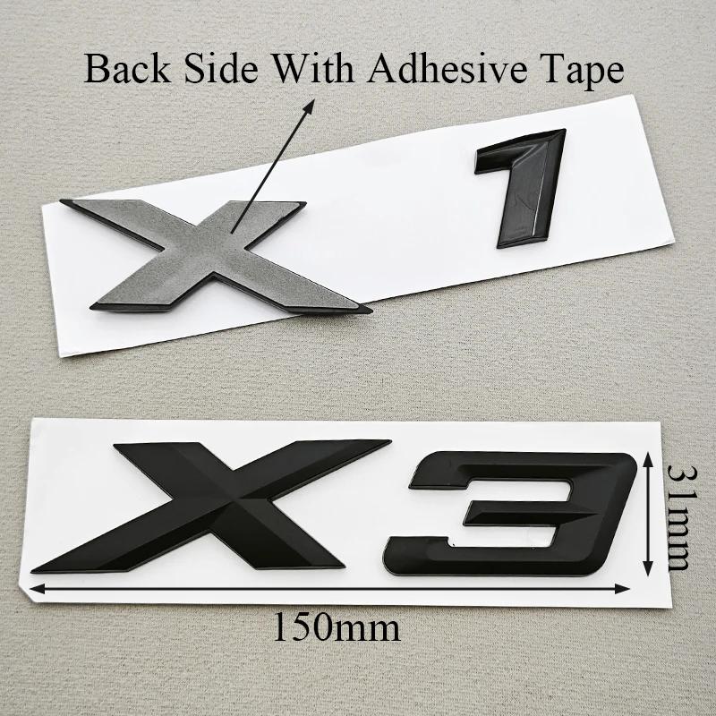 3D ABS Black Chrome Car Letters Rear Trunk Badge X1 X3 Logo Emblem Decals For BMW X1 X3 F48 F25 Sticker Emblem Auto Accessories BS8