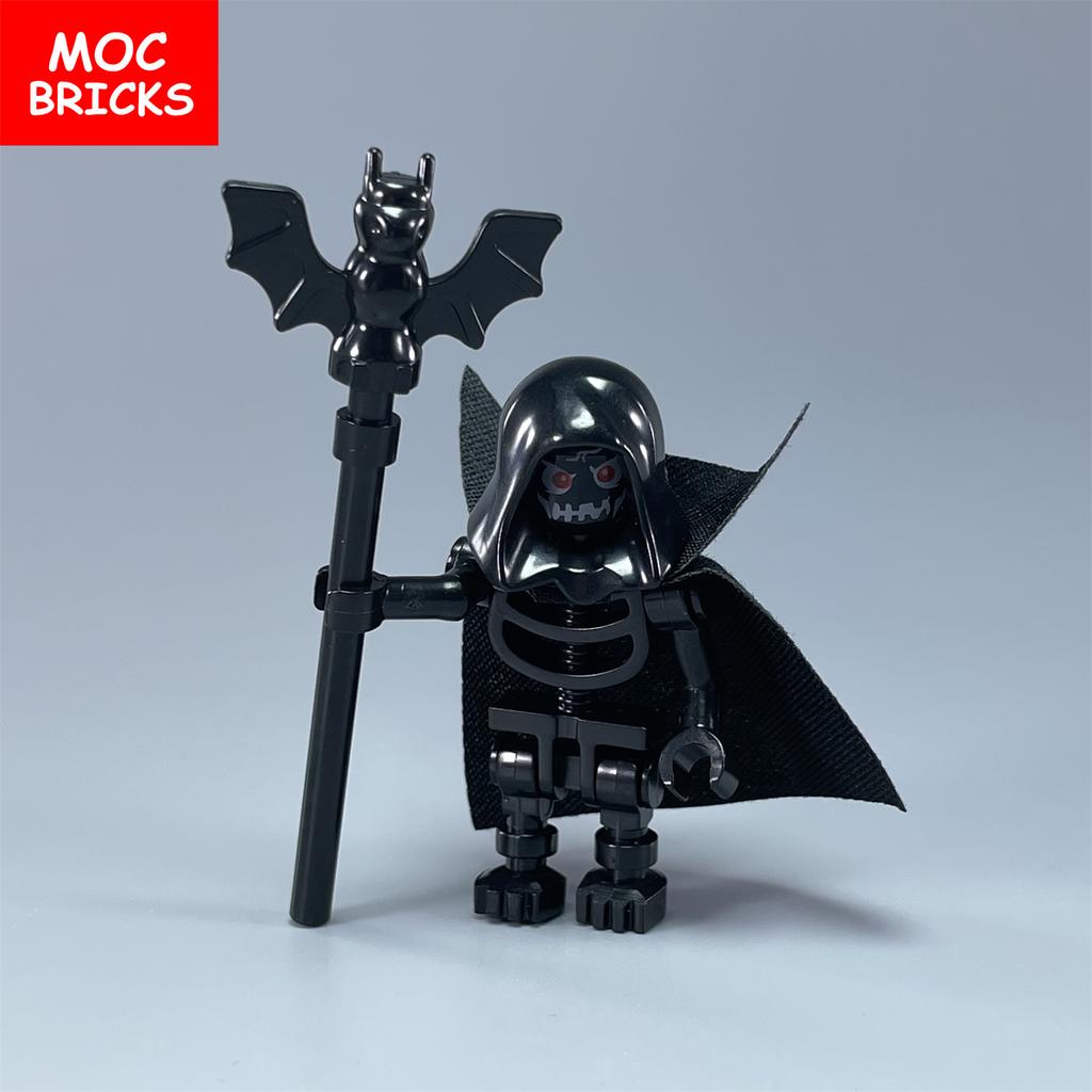 Einzelne MOC Steine DIY Dunkler Bote Magiergruppe Skelett Schädel Bausteine Figur Puppen Spielzeug für Kinder Geschenke
