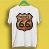 Koszulka z nadrukiem znaku drogowego autostrady 66 dla kobiet i Unisex Retro Amerykański Top Wygodny Luźny Krótki Rękaw Koszulka Unisex