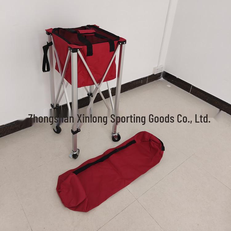 Portable Aluminum Folding Tennis Ball Cart with Basket