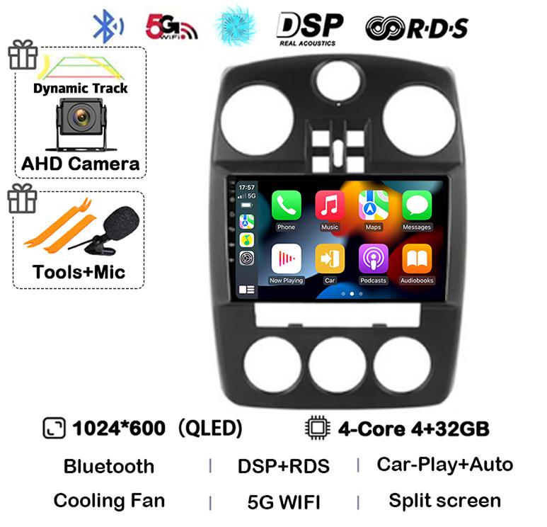 Android 14 Wireless Auto Carplay For Chrysler PT Cruiser 2000 - 2010 Car Radio Multimedia Stereo Player GPS Navigation Head Unit