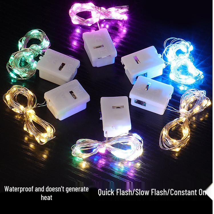 LED Colorful Flashing Star String Lights with Copper Wire for Decorating Balloons, Flowers, and Lanterns