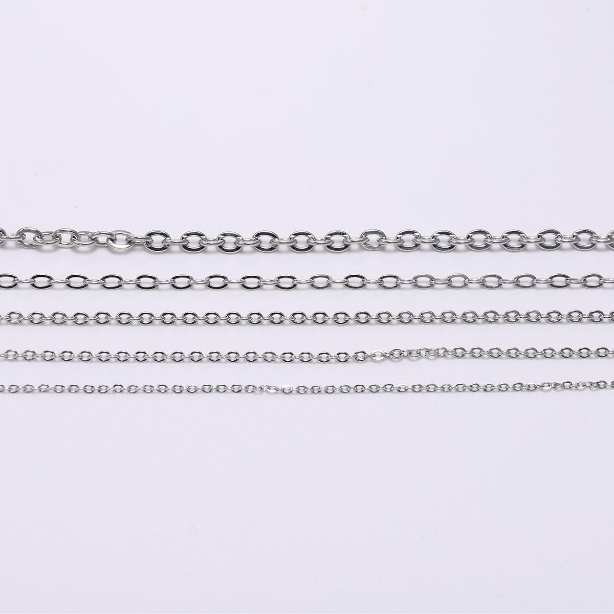 

5 м/лот 1,2 1,5 2,0 2,4 3,0 мм, цепочка из нержавеющей стали, оптовая цепочка для ожерелья для изготовления ювелирных изделий, принадлежности, аксессуары 3.0mm