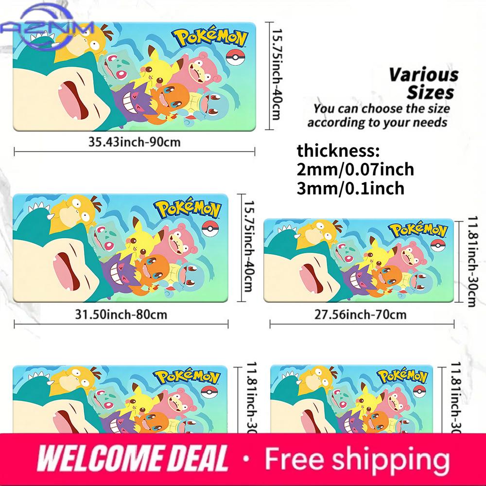 Pokemon Cute Characters Collage Gaming Mouse Pad NonSlip Desk Mat 30x80x0.2cm