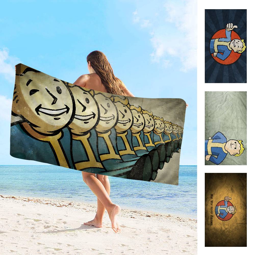 F-Fallouts Game Anime Beach Swimming Towel Soft Absorbent Washcloth Children's Gifts for Kids Travel Camping Gym
