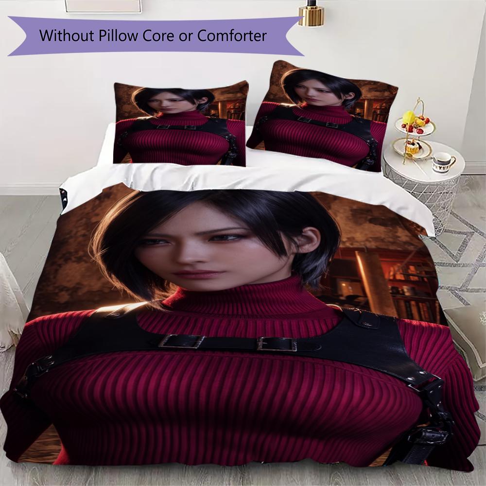 

Resident Evil Pattern Bedding uilt Set uilt Cover Pillowcase Home Decoration Birthday Gift (1 * duvet cover + 2 * pillowcase without core) 135x200cm
