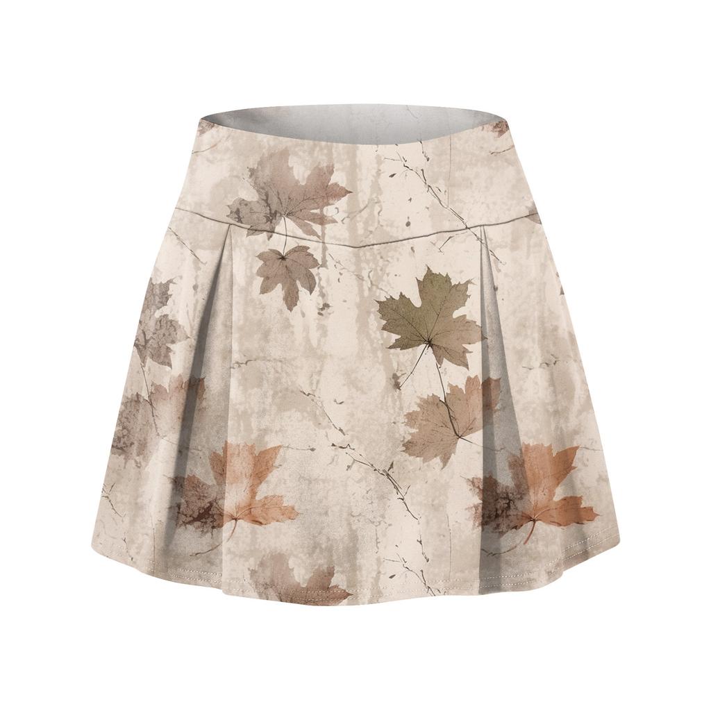 Moda da donna stampata casual sportiva fitness corsa yoga gonna da tennis gonna corta a pieghe pantaloncini mezza gonna