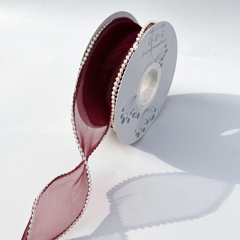 Iridescent Pearl Wave Silk Ribbon: Fishtail Yarn for Floral Arrangements & Decorations