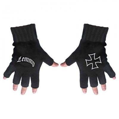 Lemmy Unisex Adult Logo Iron Cross Fingerless Gloves