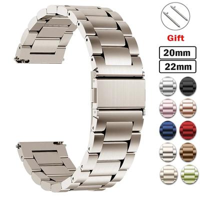 Bracelet en métal acier inoxydable pour Samsung Galaxy watch 7/FE/6/5 pro/4/Classic 20mm 22mm bracelet amazfit GTS-GTR-4-3-2e-mini