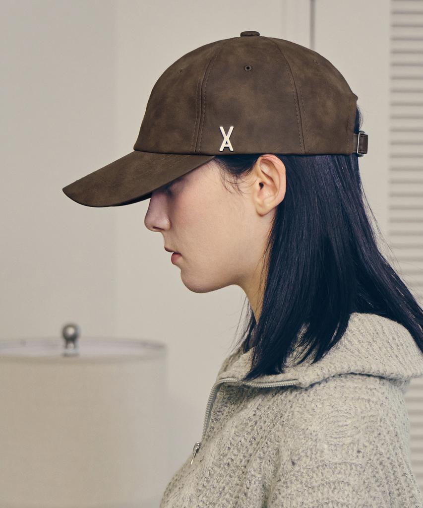 Bajal Va Studded Vegan Leather Ball Cap Brown