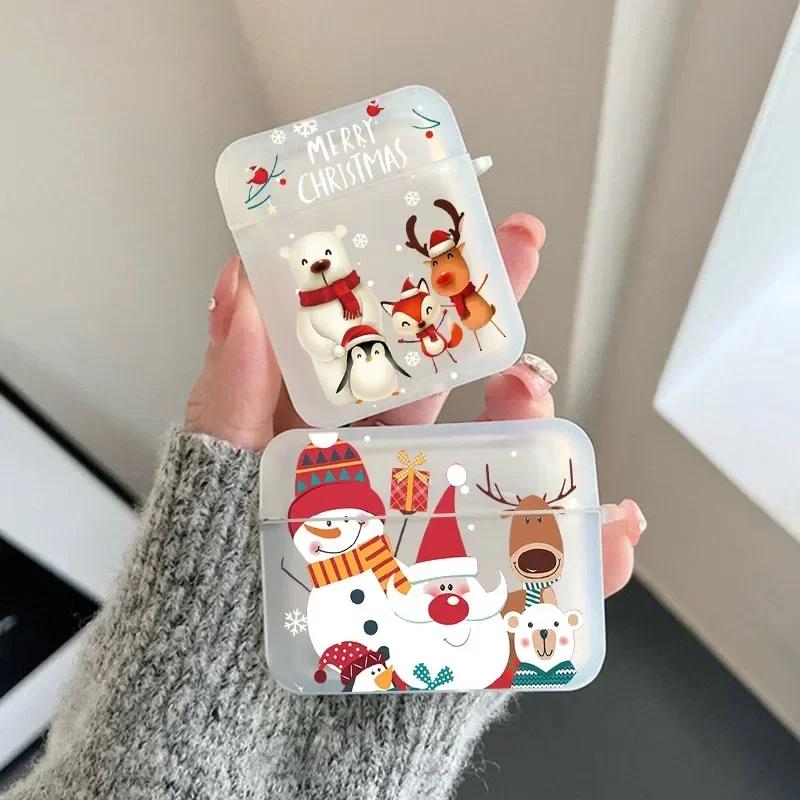 Merry Christmas New Year Earphone Case for Airpods 4th 3rd Pro 3 Soft Cover for Airpod 2 3 1 Protective Accessorie Shell Fundas