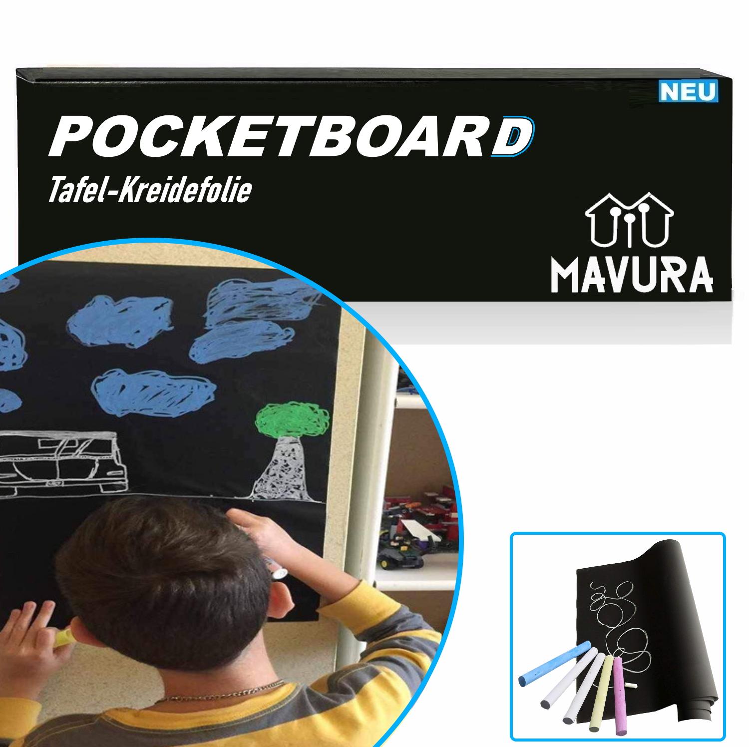 

POCKETBOARD Дошка-плівка Крейдова плівка Чорна дошка самоклейна & Крейда