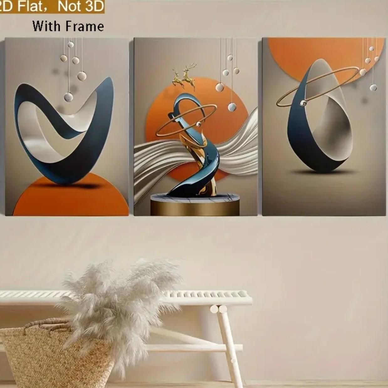 Современный Минималистичный Роскошный Диван Фон Триптих Декоративное Настенное Искусство 20X30