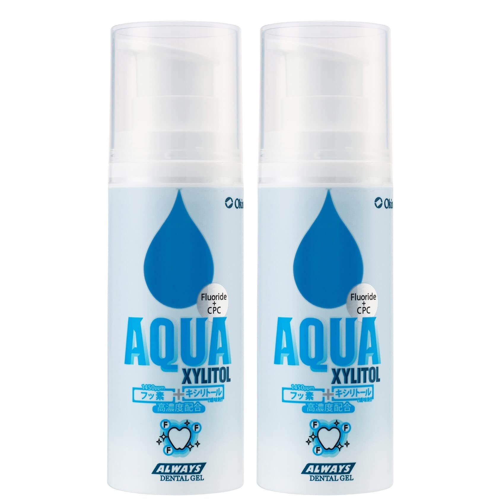 

ALWAYS Medicated Dental Gel Aqua High Concentration Fluoride Xylitol [Quasi-drug] Made in Japan Airless Bottle (Set of 2)