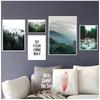 Mountain Wall Posters Fog Forest Canvas Painting Natural Landscape Poster Nordic Wall Pictures For Living Room Home Decoration