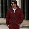 Men's Long Sleeve Lined Zip Up Hoodie with Multiple Pockets for Casual Everyday Wear