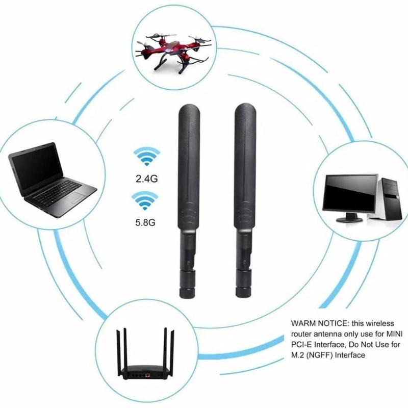 Małe anteny Mini PCIe z obsługą pasma dwuzakresowego Wysoka wydajność dla poprawy stabilności sygnału w routerach, dronach