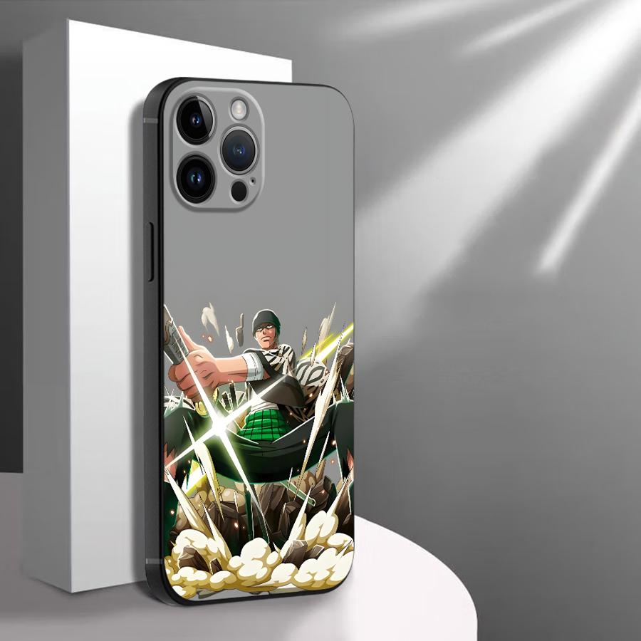 

One Piece Zoro Logo Black Soft Phone Cover Case for iPhone XS Max 17Air 13 12 11 17 Pro Max 15 16 14 Plus XR 7 8 iPhone 14 Pro Max
