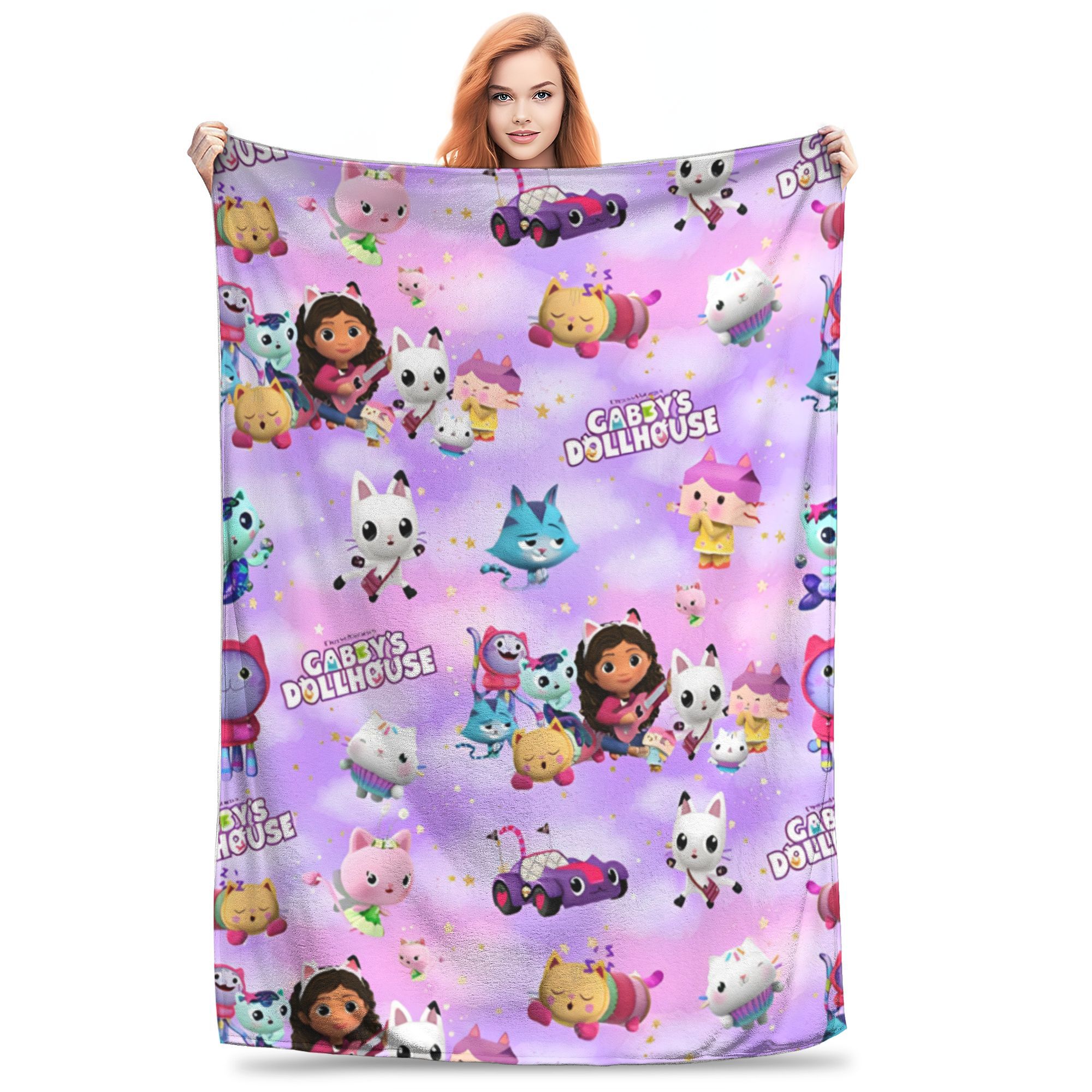 Comfortable cartoon G-Gabbys dollhouse Blanket Merch Bedding Decorative Throw Blanket Warm Fleece for Outdoor 200x150cm 80x60in
