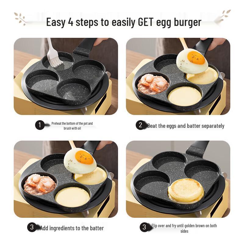 Supor 19 cm 4-håls Non-stick Ägg- & Pannkaksstekpanna
